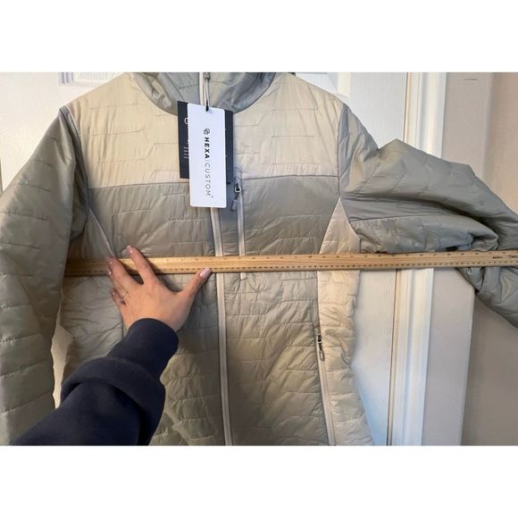 NWT Hexa Custom The Down Watetrproof Gray /Yellow Women’s Hooded Jacket XL - Picture 8 of 11